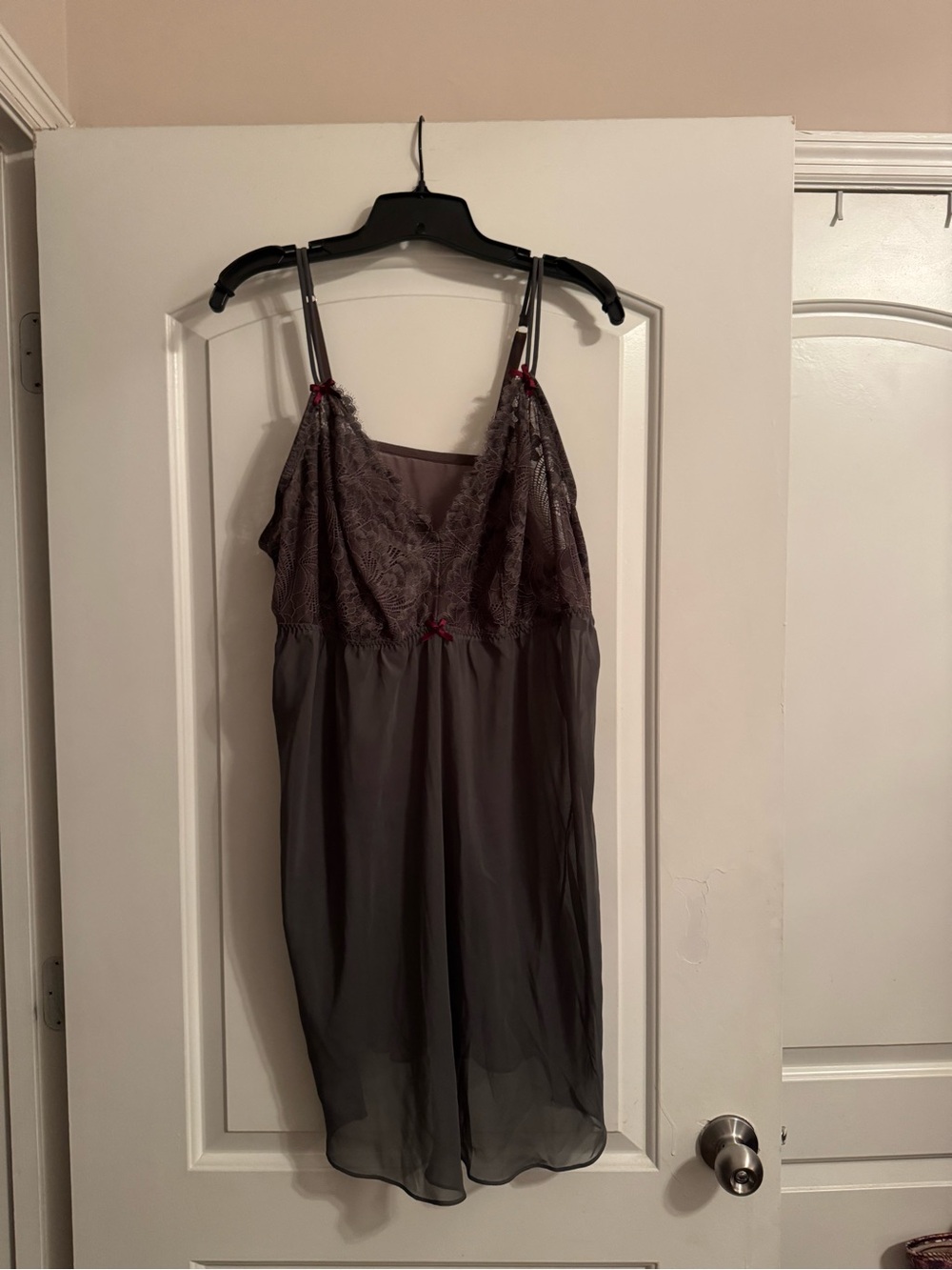 Lane Bryant Cacique Collection Plus Size 26/28 Sheer Grey Nightgown.